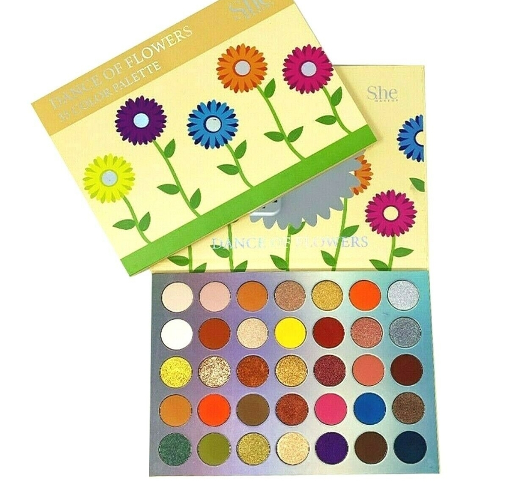 She Makeup Dance of Flowers 35 Eyeshadow Palette with Mirror